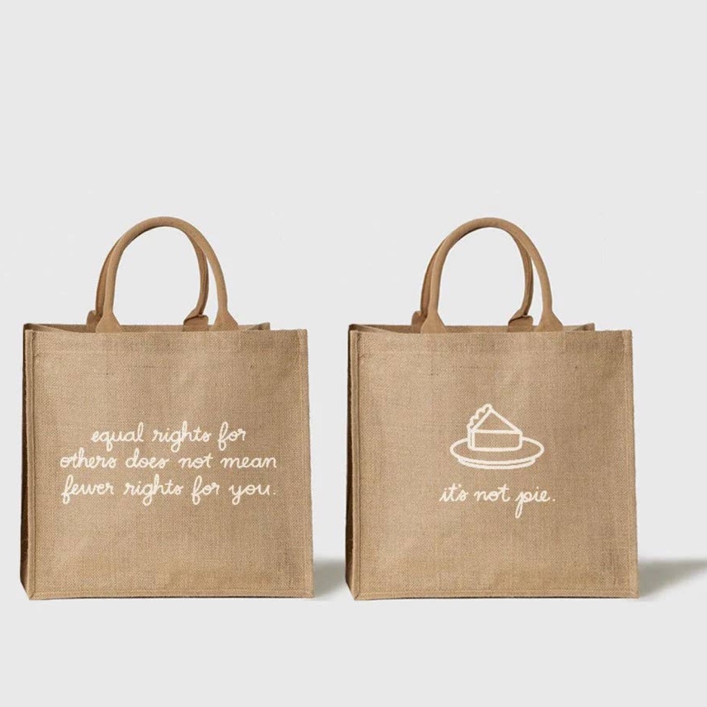 The Little Market Brand New EcoFriendly Jute Tan Tote Bag